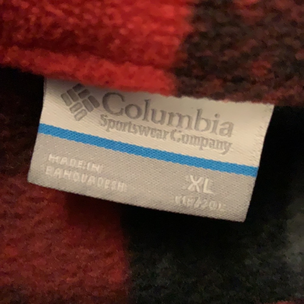 Children’s Red Plaid Columbia Fleece Zip Up Jacket - Picture 3 of 7